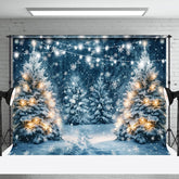 Lofaris Winter Forest Scenes Snowy Path Festive Backdrop